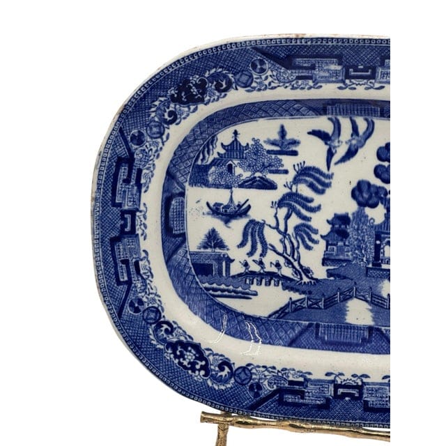 Mid 20th Century Ridgway Blue Willow Platter | IdleHour