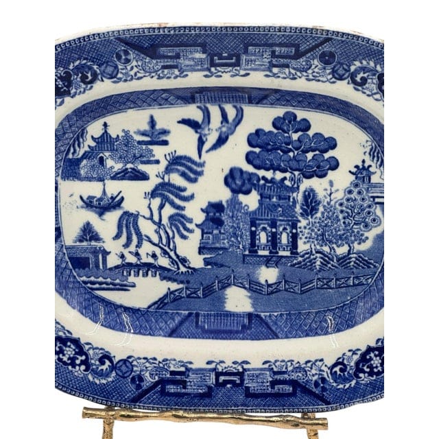 Mid 20th Century Ridgway Blue Willow Platter | IdleHour