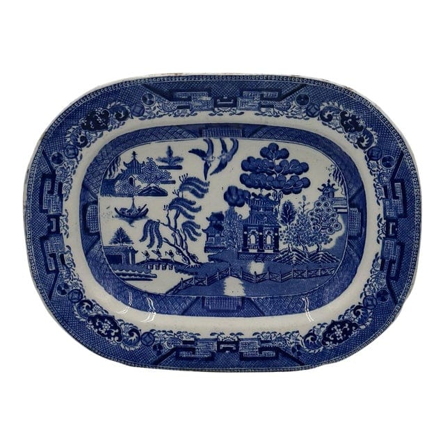 Mid 20th Century Ridgway Blue Willow Platter | IdleHour