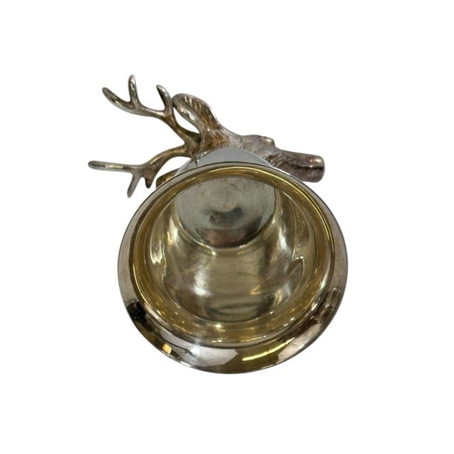 Mid 20th Century Set of 10 Silver Plate Elk Stirrup Cups | IdleHour