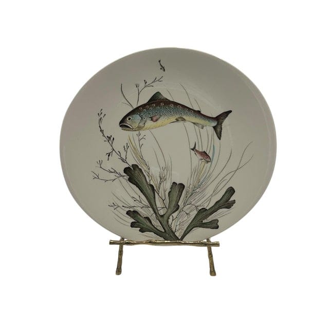 Mid 20th Century Set of 11 Vintage Johnson Brothers Fish Dinner Plates - 6 Patterns | IdleHour