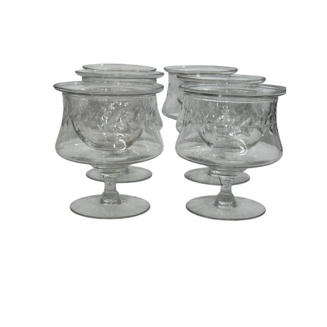 Mid 20th Century Set of 12 Vintage Crystal Caviar Seafood Servers | IdleHour