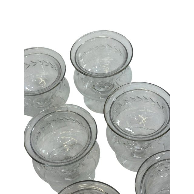 Mid 20th Century Set of 12 Vintage Crystal Caviar Seafood Servers | IdleHour