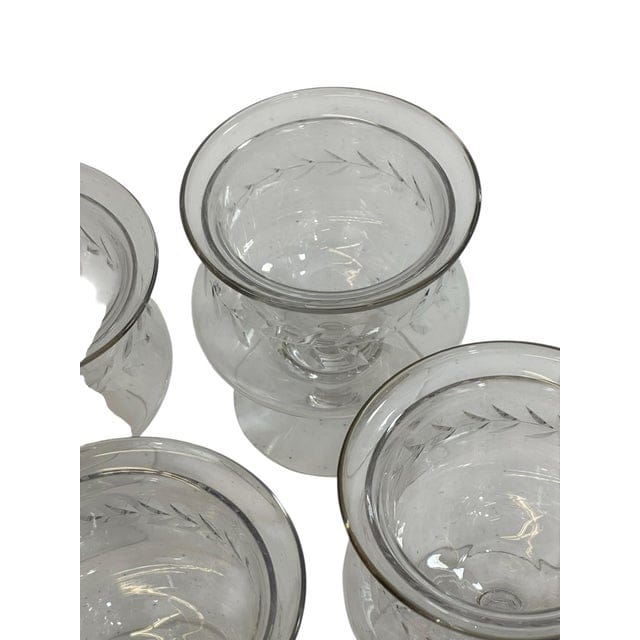 Mid 20th Century Set of 12 Vintage Crystal Caviar Seafood Servers | IdleHour