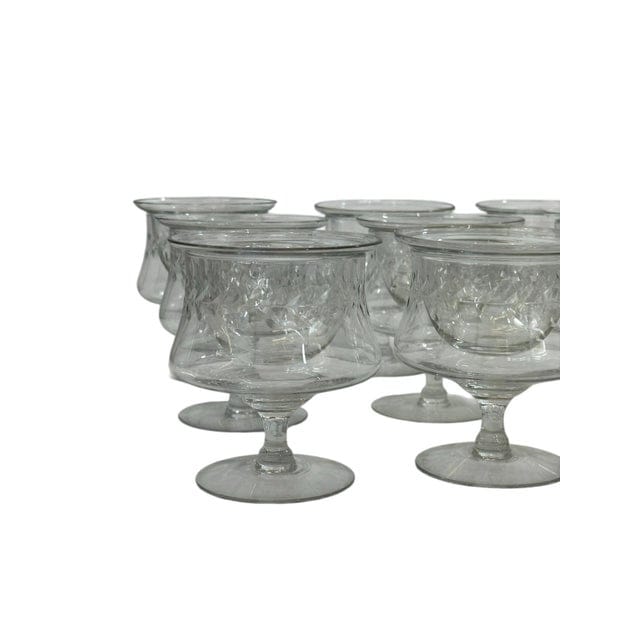 Mid 20th Century Set of 12 Vintage Crystal Caviar Seafood Servers | IdleHour