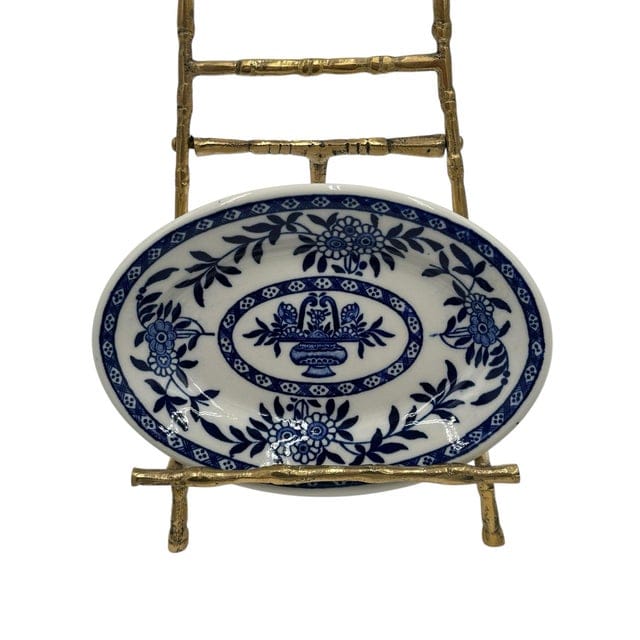 Mid 20th Century Set of 22 Sterling China Vitrified Blue & White Appetizer Plates | IdleHour