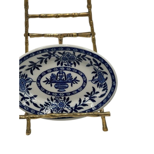 Mid 20th Century Set of 22 Sterling China Vitrified Blue & White Appetizer Plates | IdleHour