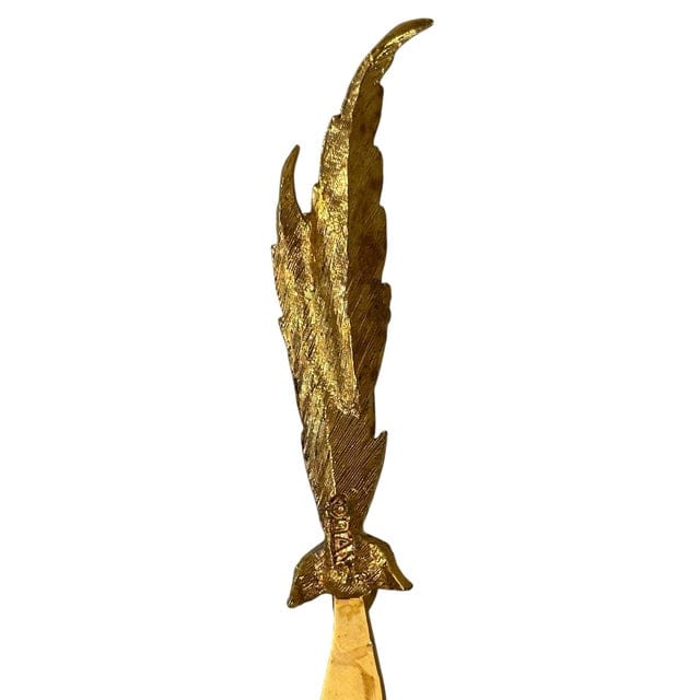 Mid 20th Century Set of 6 24k Gold Plated Feather Cheese Knives – Janis Collection by Jancraft | IdleHour