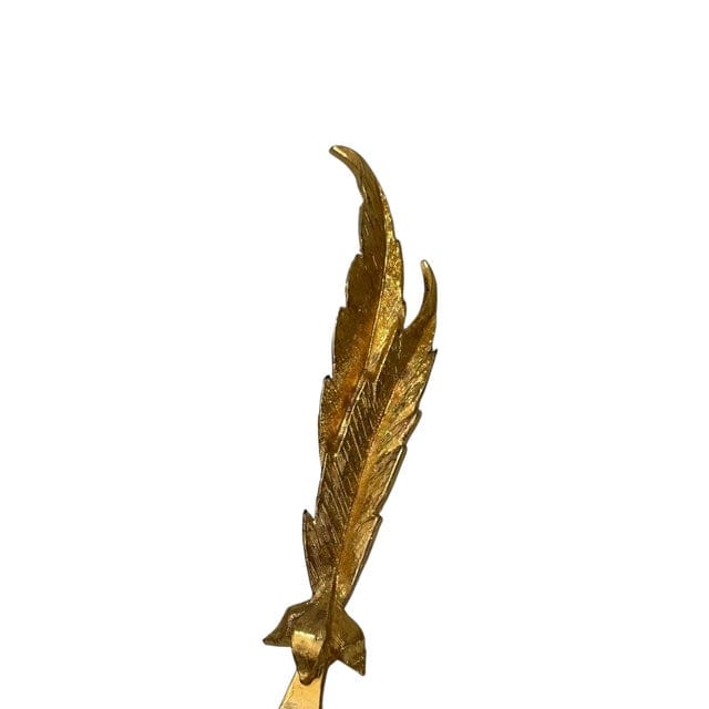 Mid 20th Century Set of 6 24k Gold Plated Feather Cheese Knives – Janis Collection by Jancraft | IdleHour
