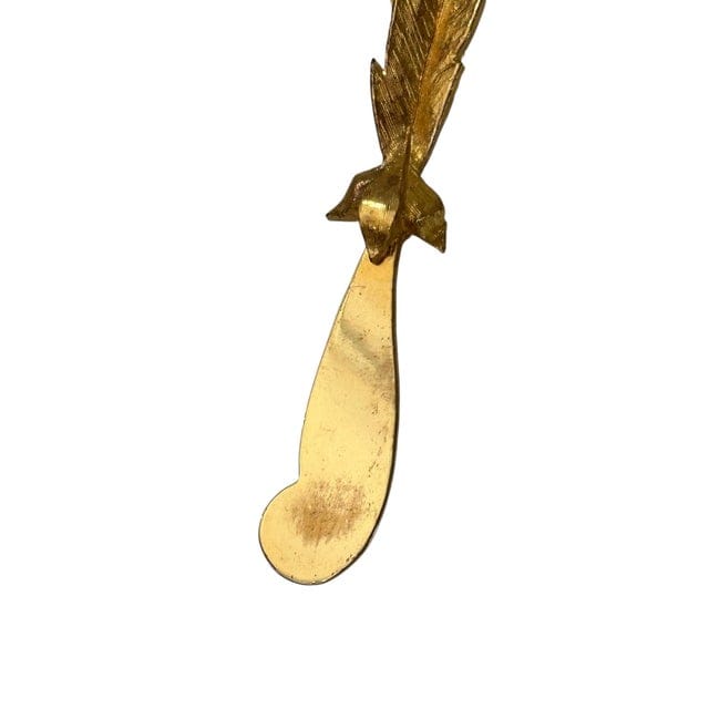 Mid 20th Century Set of 6 24k Gold Plated Feather Cheese Knives – Janis Collection by Jancraft | IdleHour