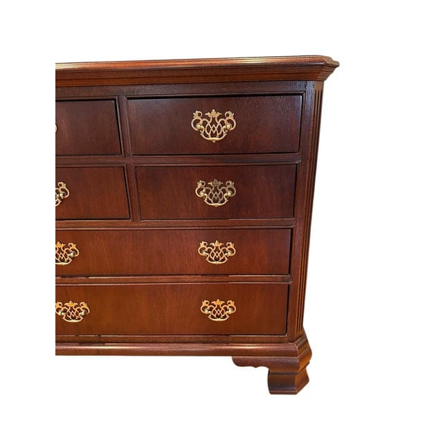 National Mount Airy Chippendale Solid Cherry Dresser With Brass Hardware | IdleHour