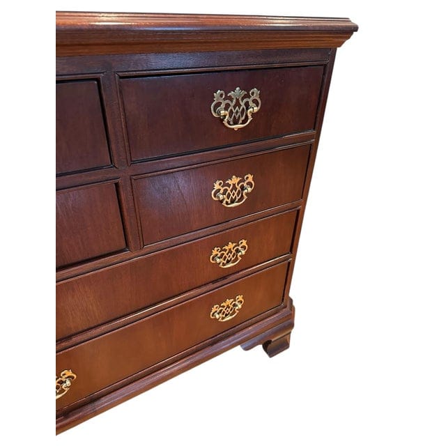 National Mount Airy Chippendale Solid Cherry Dresser With Brass Hardware | IdleHour