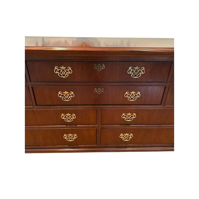National Mount Airy Chippendale Solid Cherry Dresser With Brass Hardware | IdleHour
