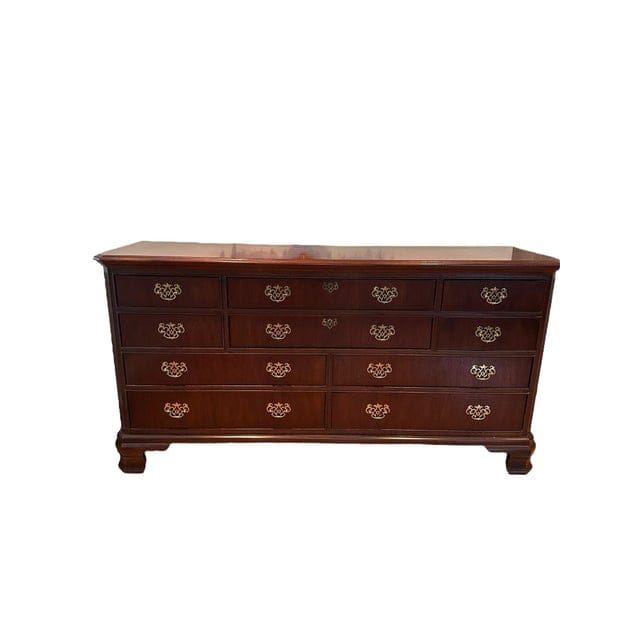 National Mount Airy Chippendale Solid Cherry Dresser With Brass Hardware | IdleHour