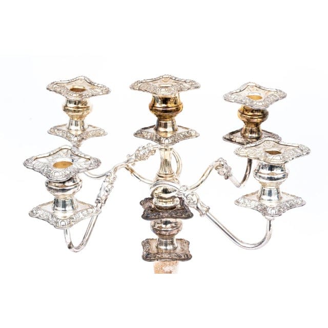 Pair of 19th Century Sheffield Silver Plate Five Candle Candelabrums | IdleHour