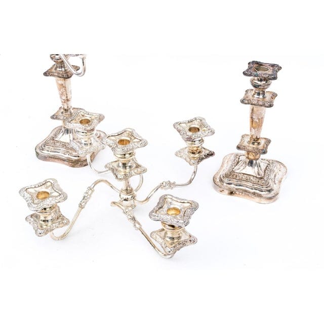 Pair of 19th Century Sheffield Silver Plate Five Candle Candelabrums | IdleHour