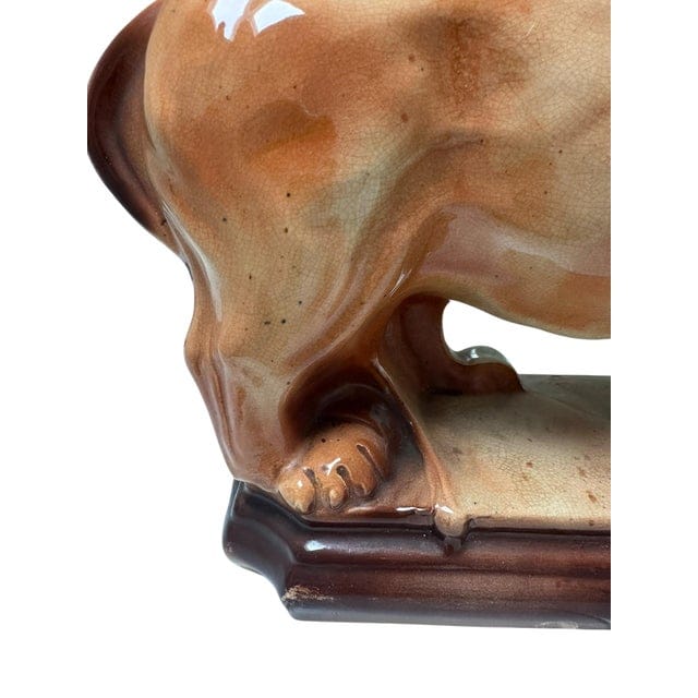 Pair of Antique Staffordshire Recumbent Lions | IdleHour