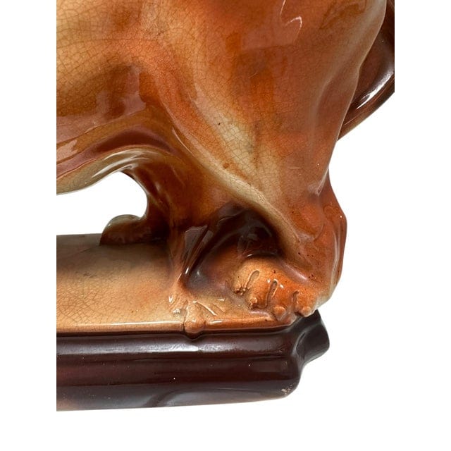 Pair of Antique Staffordshire Recumbent Lions | IdleHour