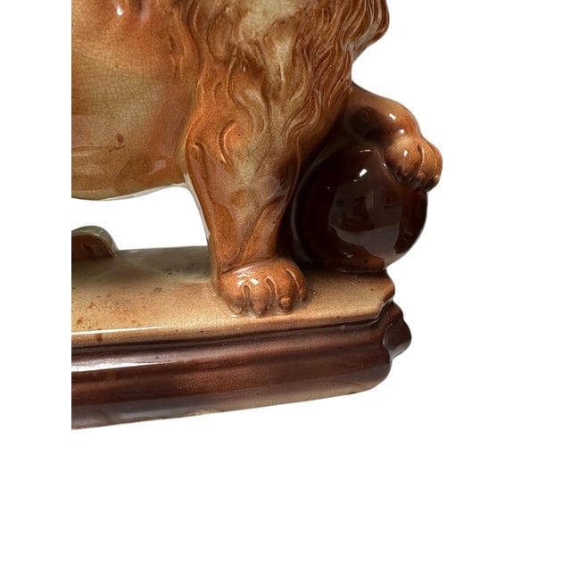 Pair of Antique Staffordshire Recumbent Lions | IdleHour