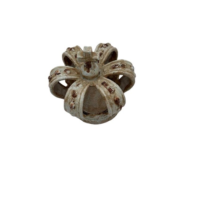 Pair of Cracked Glaze Crown Sculptures/Candle Holders | IdleHour