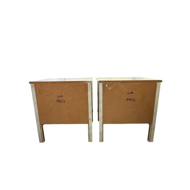 Pair of Cream Henry Link Faux Bamboo Nightstands | IdleHour