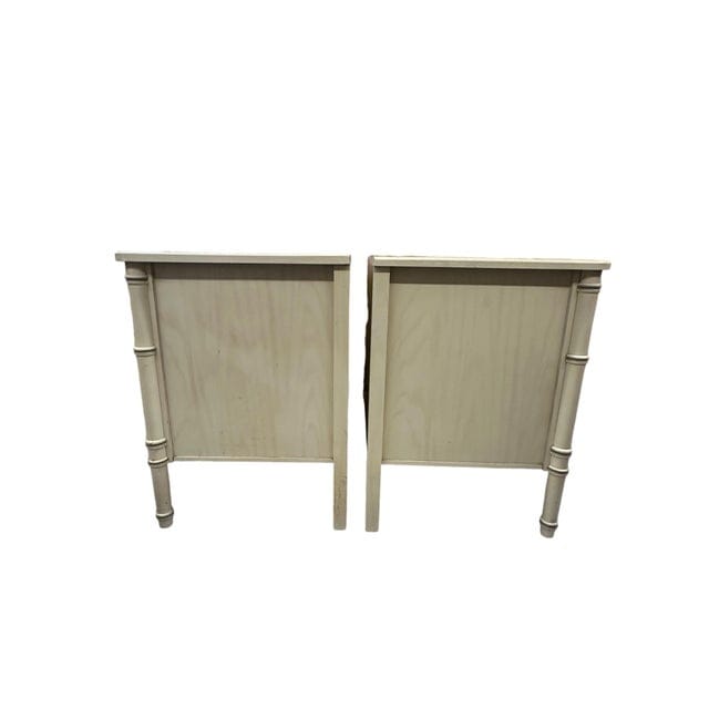 Pair of Cream Henry Link Faux Bamboo Nightstands | IdleHour