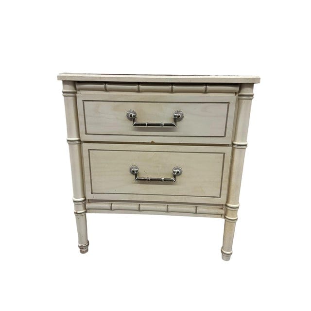 Pair of Cream Henry Link Faux Bamboo Nightstands | IdleHour