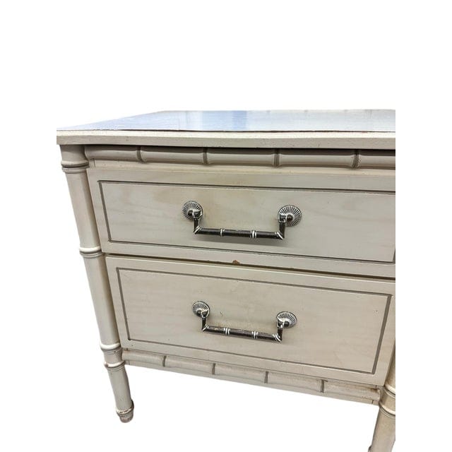 Pair of Cream Henry Link Faux Bamboo Nightstands | IdleHour