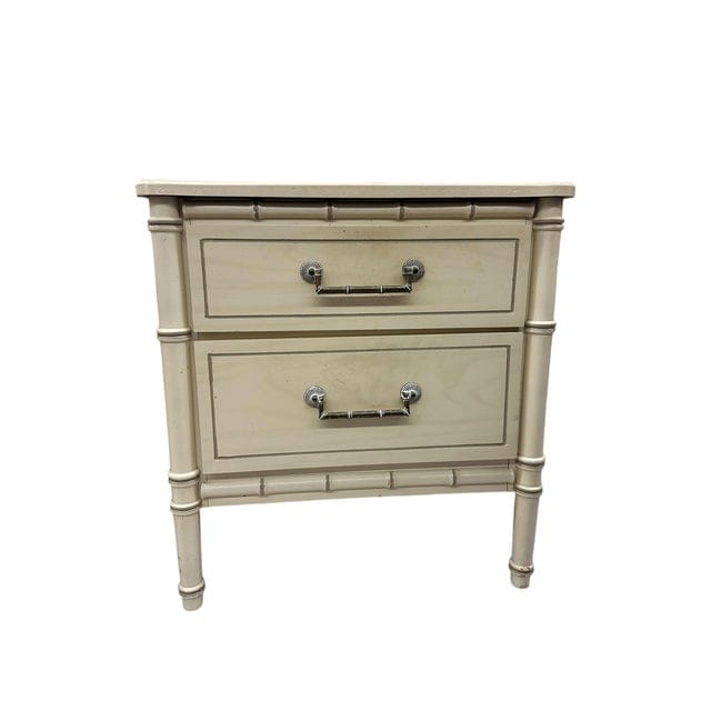 Pair of Cream Henry Link Faux Bamboo Nightstands | IdleHour