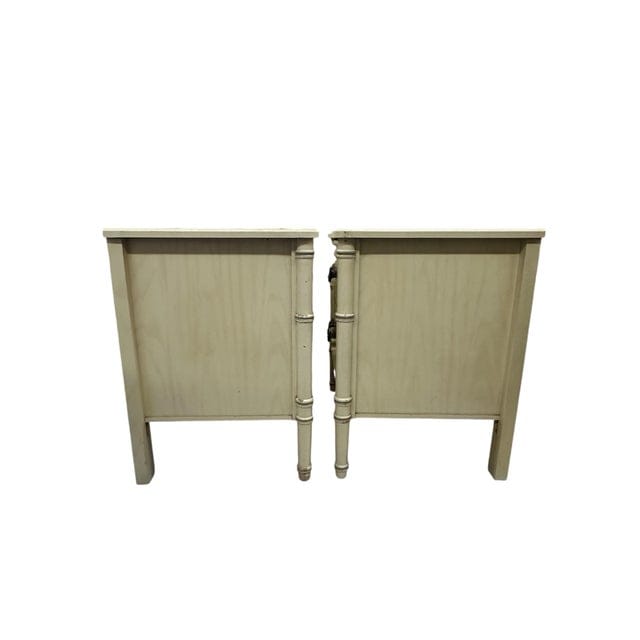 Pair of Cream Henry Link Faux Bamboo Nightstands | IdleHour
