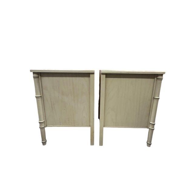 Pair of Cream Henry Link Faux Bamboo Nightstands | IdleHour