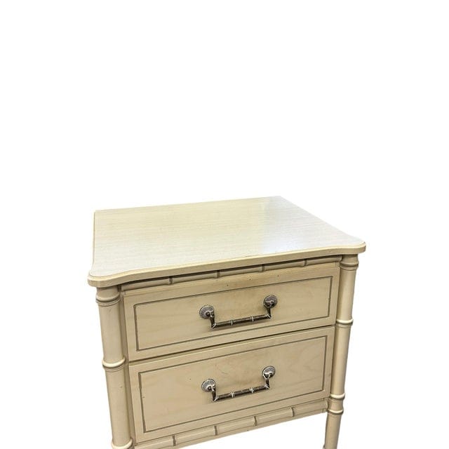 Pair of Cream Henry Link Faux Bamboo Nightstands | IdleHour