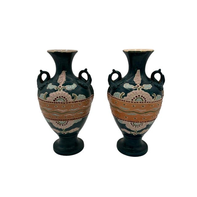 Pair of Early 20th Century Japanese Hand-Painted Satsuma Vases | IdleHour