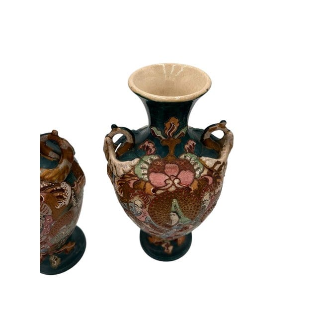 Pair of Early 20th Century Japanese Hand-Painted Satsuma Vases | IdleHour