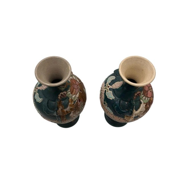 Pair of Early 20th Century Japanese Hand-Painted Satsuma Vases | IdleHour