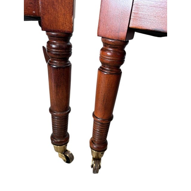 Pair of Early Mid-Century Regency Caned Library Chairs With Quilted Tufted Upholstery | IdleHour