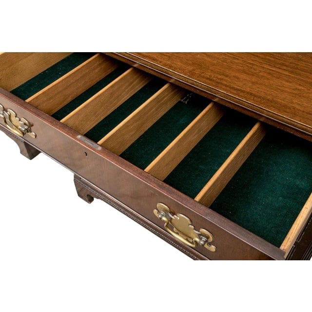 Pair of Kittinger George III Style Colonial Williamsburg Mahogany Four Drawer Bachelors Chests With Brass Hardware | IdleHour