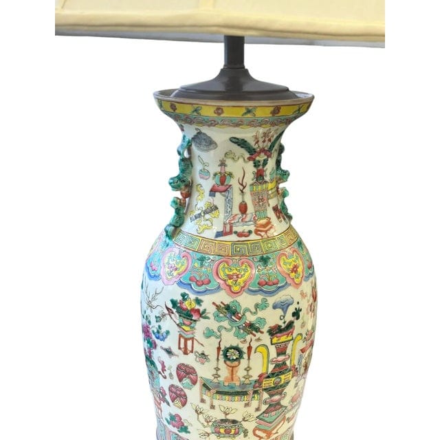 Pair of Large Late 19th Century Bogu Period Chinese Vase Lamps | IdleHour