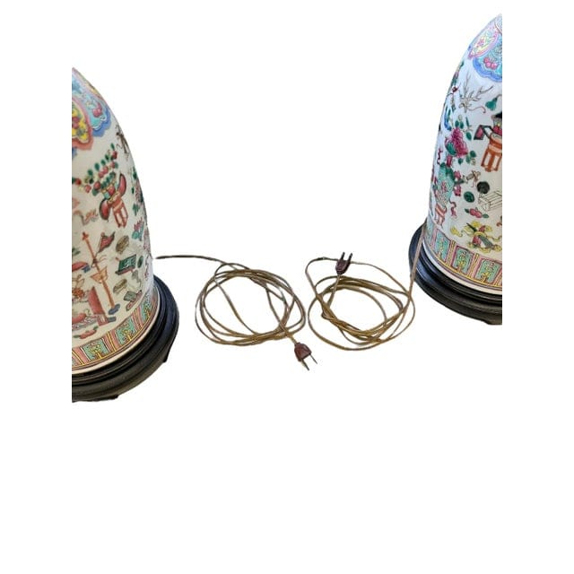 Pair of Large Late 19th Century Bogu Period Chinese Vase Lamps | IdleHour