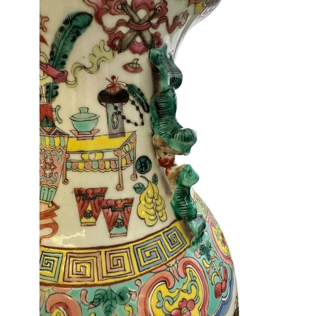 Pair of Large Late 19th Century Bogu Period Chinese Vase Lamps | IdleHour