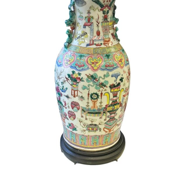 Pair of Large Late 19th Century Bogu Period Chinese Vase Lamps | IdleHour