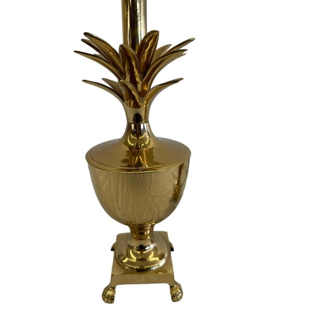 Pair of Late 20th Century Golden Brass Pineapple Lamps | IdleHour