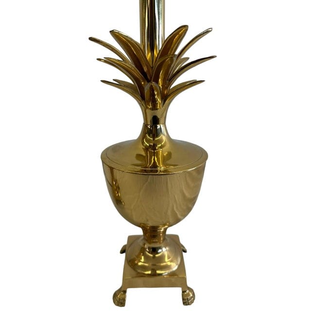Pair of Late 20th Century Golden Brass Pineapple Lamps | IdleHour