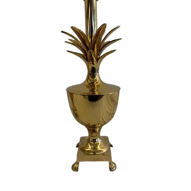 Pair of Late 20th Century Golden Brass Pineapple Lamps | IdleHour