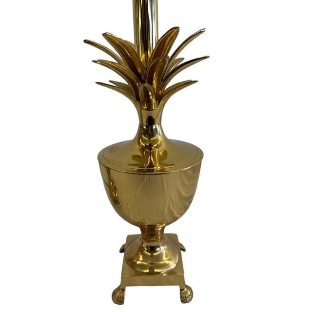 Pair of Late 20th Century Golden Brass Pineapple Lamps | IdleHour
