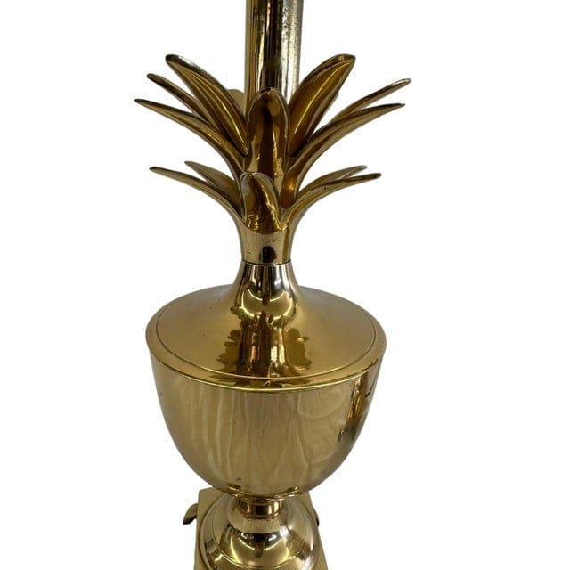 Pair of Late 20th Century Golden Brass Pineapple Lamps | IdleHour