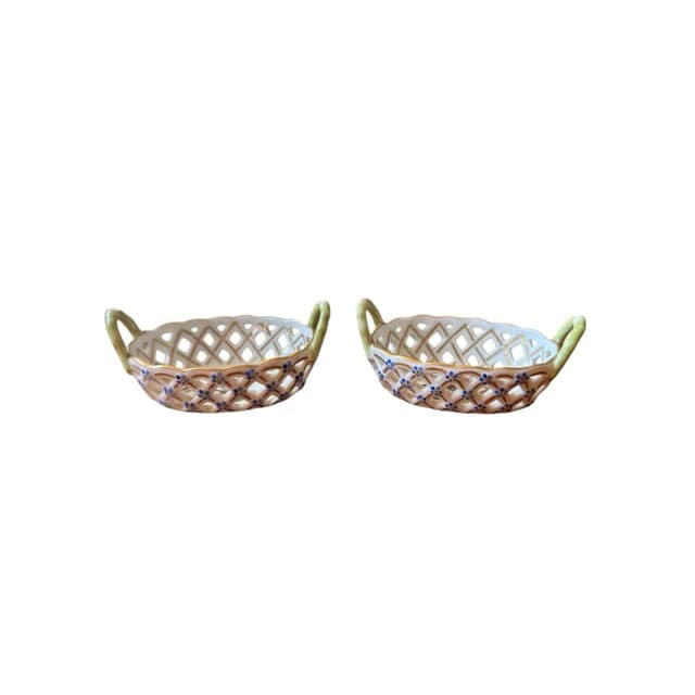 Pair of Late 20th Century Herend Rothschild 24k Gold Pierced Nut Dishes | IdleHour
