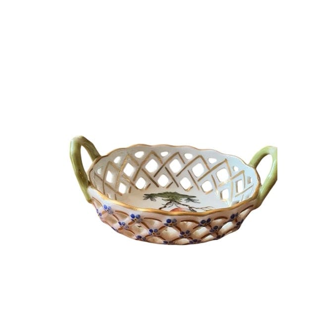 Pair of Late 20th Century Herend Rothschild 24k Gold Pierced Nut Dishes | IdleHour
