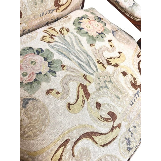 Pair of Late 20th Century Louis XV Linen Bergère Chairs Upholstered by Jon Paul Shriever | IdleHour