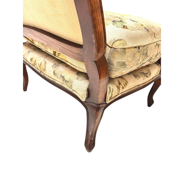 Pair of Late 20th Century Louis XV Linen Bergère Chairs Upholstered by Jon Paul Shriever | IdleHour